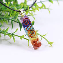 Load image into Gallery viewer, Orgonite 7 Chakra Rainbow Energy Pendant