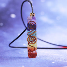 Load image into Gallery viewer, Orgonite 7 Chakra Rainbow Energy Pendant