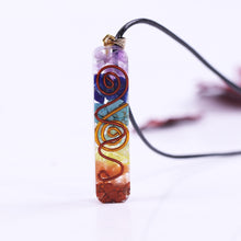 Load image into Gallery viewer, Orgonite 7 Chakra Rainbow Energy Pendant