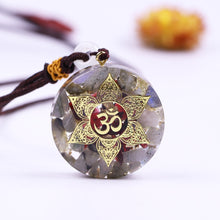 Load image into Gallery viewer, Orgonite Labradorite Om Yoga Healing Pendant
