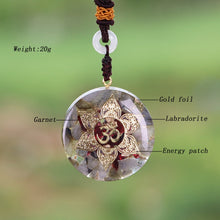 Load image into Gallery viewer, Orgonite Labradorite Om Yoga Healing Pendant
