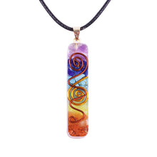 Load image into Gallery viewer, Orgonite 7 Chakra Rainbow Energy Pendant
