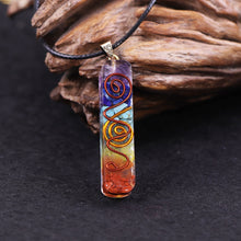 Load image into Gallery viewer, Orgonite 7 Chakra Rainbow Energy Pendant
