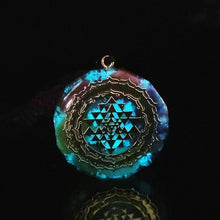 Load image into Gallery viewer, Orgonite Sri Yantra Chakra Energy Pendant
