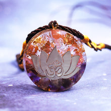 Load image into Gallery viewer, Orgonite Amethystine Lotus Energy Pendant
